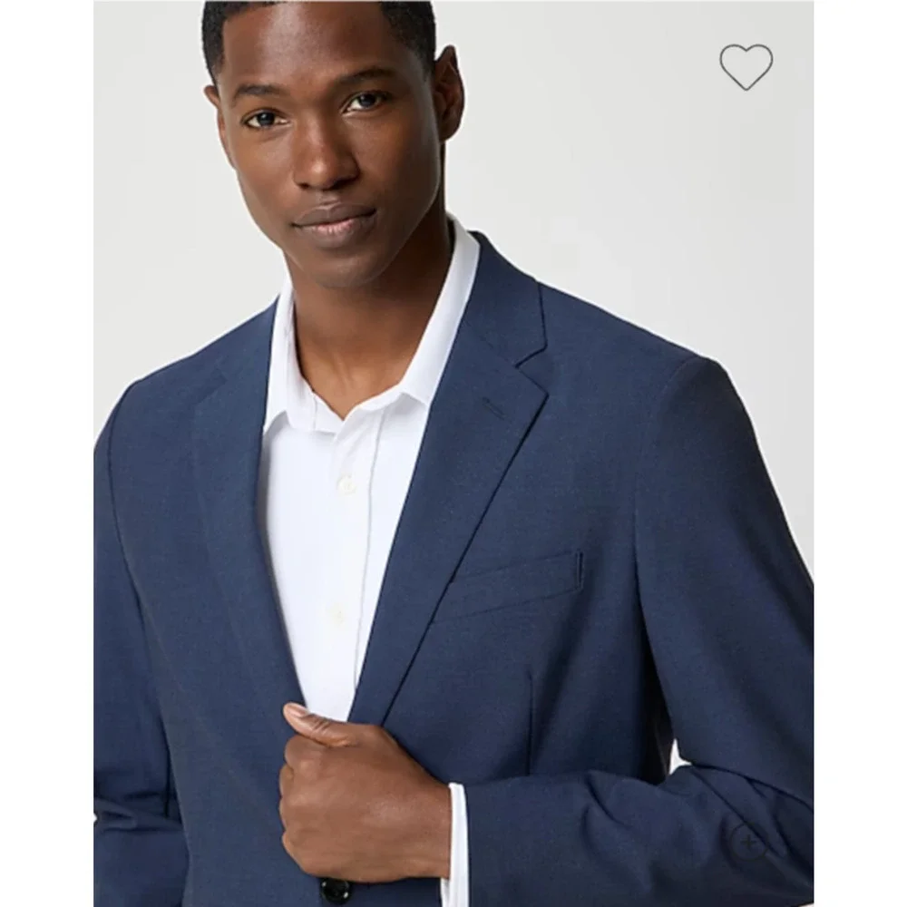 J. Crew Thompson Wool Men 40R Blue 2 Button Double Vent Sportscoat Tuxedo Suit
